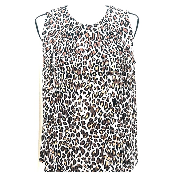 Adrianna Papell Tops - Adrianna Papell leopard print sleeveless blouse M